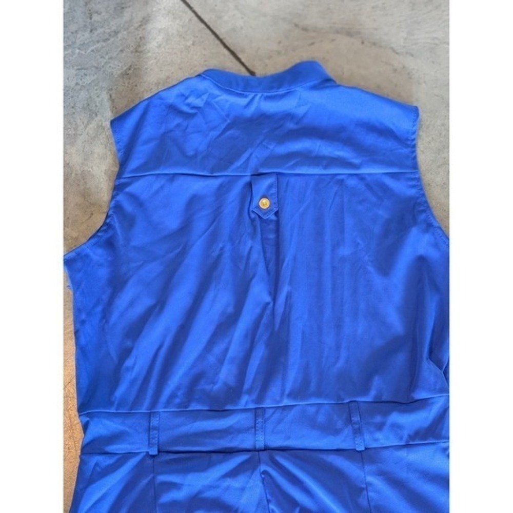 Sleeveless Wide Leg Jumpsuit Collared Top Button Front-Photos/Desc for Size - Picture 6 of 9
